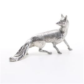 Silver Plated Fox Figurine
