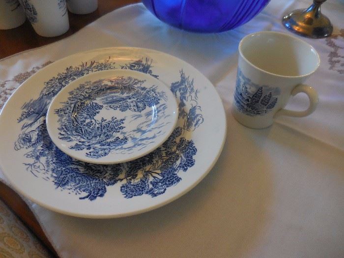 Vintage England Wedgewood Enoich "CountrySide". Dinner, Dessert, Mug. Few Service 