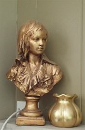 BRONZE COLORED GIRL BUST