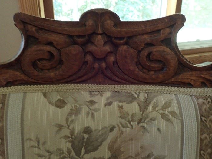 ORNATE HAND CARVED LION HEADS ROCKING CHAIR