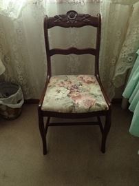 ROSE CARVED CHAIR WITH DROP LEAF TABLE AND 7 CHAIRS