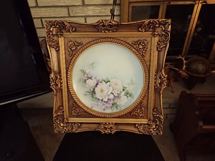 ORNATE FRAME WITH PAINTED PLATE