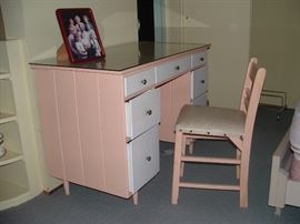 Painted chair matches vintage desk sold with or without desk.