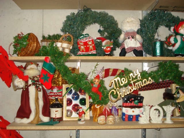 Santa, bulbs, garland, wreaths, christmas tasteful!