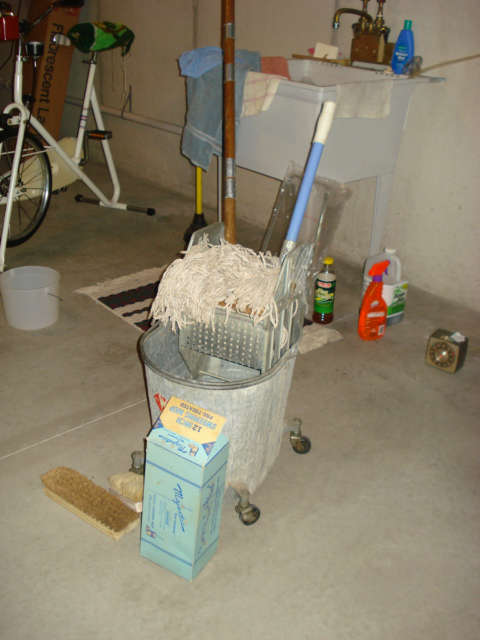 vintage mop and bucket