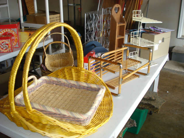 baskets, shelves