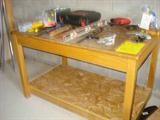 Tools, level, Skil saw, power drill, workbench