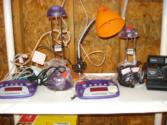 Clock radios, lamps