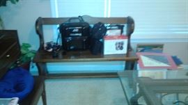 there is a bench under those electronics