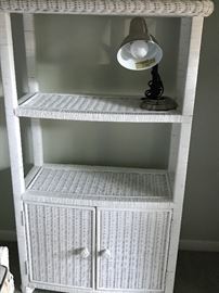 Wicker bookcase with doors