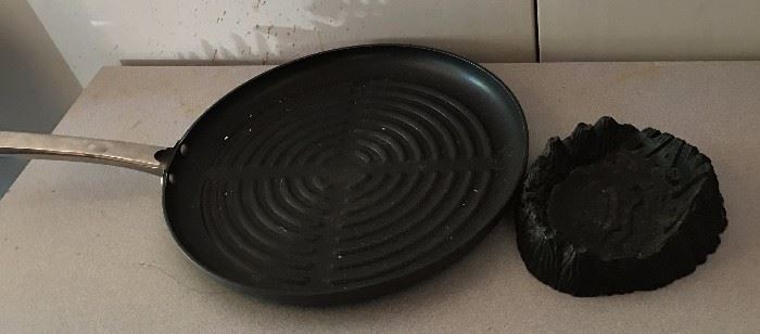fry pan and ash tray