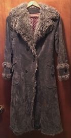 1970'S SUEDE AND  F AUX TRIM FUR, COAT