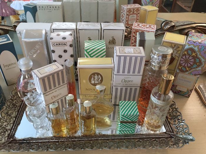 COMMERCIAL PERFUMES, CARON, IMPREVU, LANVIN, NINA RICCI, CREATION BY TED LAPIDIS,  INTIMATE, CACHET AND MORE....