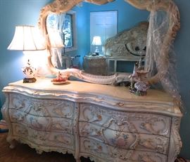 HUGE DRESSER AND MIRROR, NEVER USED!