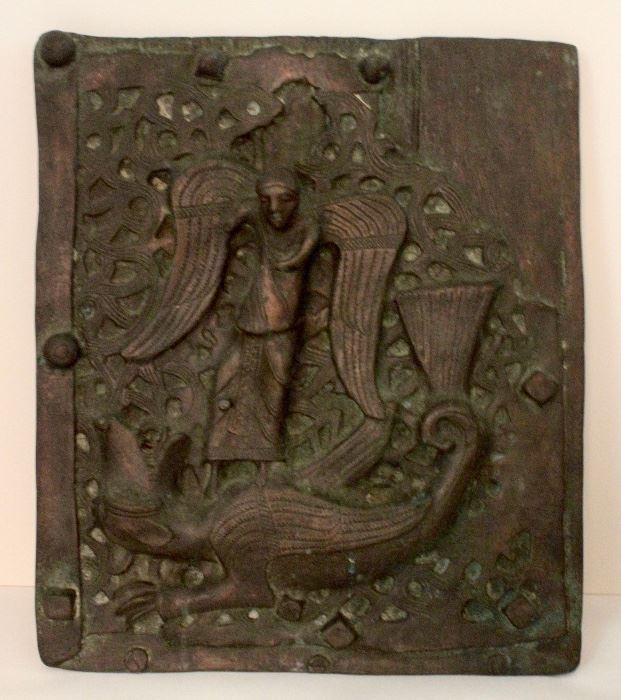 St.Anthony and the Dragon Metal Door Plate replica 
