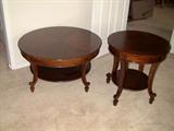 Matching wood coffee table and side table. Gorgeous!