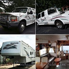 2001 Keystone Montana 3670RL 5th Wheel RV (specs in pictures); 2000 Custom Ford F550 XLT Thoroughbred Hauler Edition (Eclipse package) feat. Thoroughbred Interior kit & bed - 138243 miles