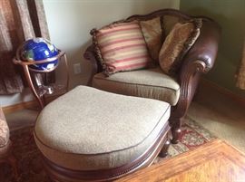 Thomasville Leather Chair Ottoman