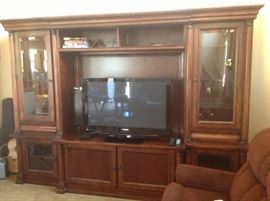 Bassett Entertainment Center. Flat screen TV