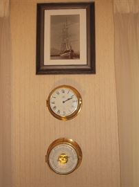 Ships clock and barometer