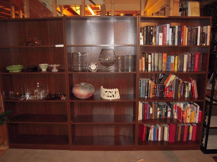 Everything for sale including the bookshelves.