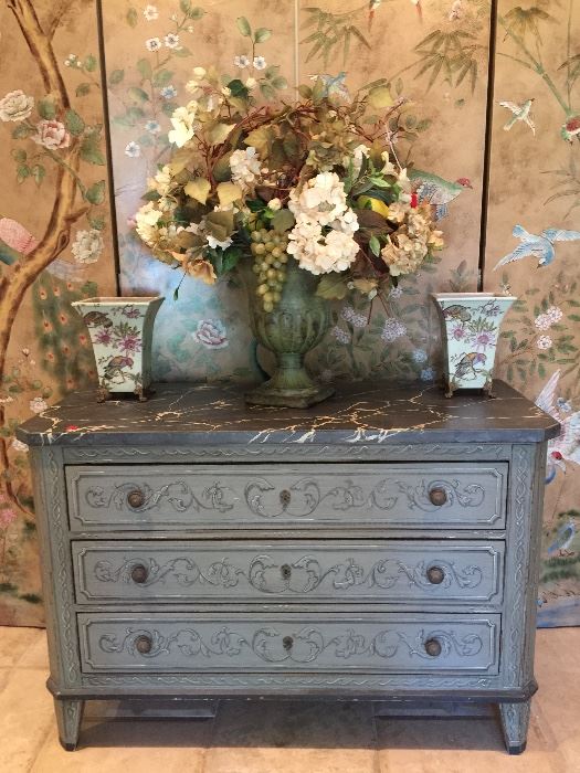 Wisteria Hand-Painted Chest. 