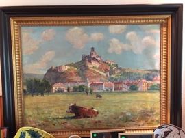 Original Oil Painting by Slovak Artist Jozef HOLOUBEK. Circa 1930 (33.25"X44" ).