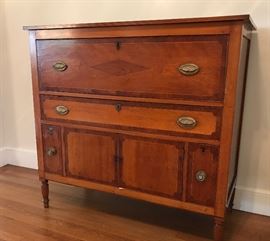 Federal Cherry Inlaid Half Sideboard from Northern Windsor County, Vermont, circa 1810-15. 