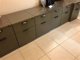 Herman Miller Meridian file cabinets, single drawer with file below. Very heavy, on rolling wheels.