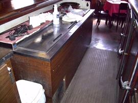 Ice chest under bar sold separately.