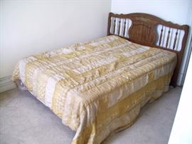 Bed with frame, headboard & mattresses.