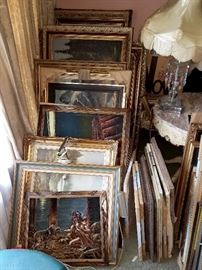 Tons of original paintings. French provincial tables