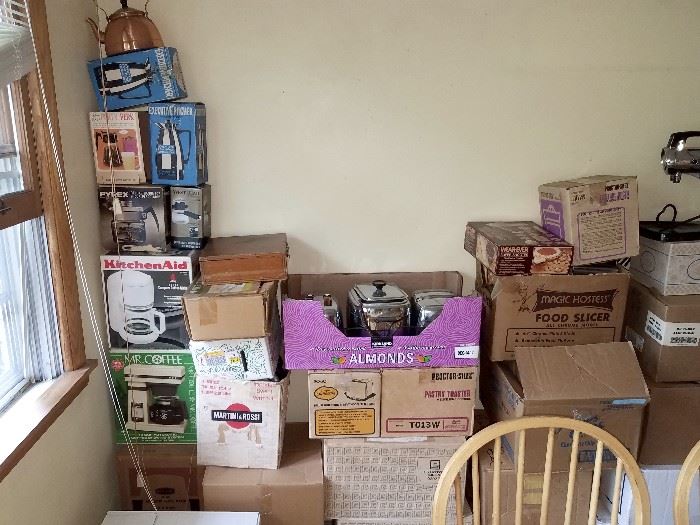 Small kitchen appliances and more...still in original boxes like new!!!