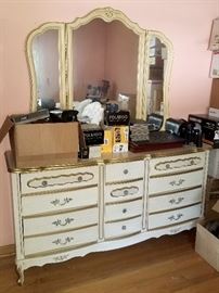White provincial matching dresser with mirror
