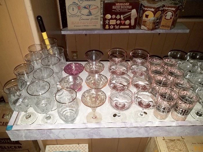 Vintage glassware and stemware