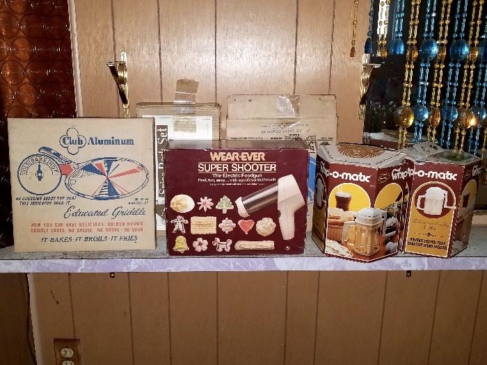 Kitchen items still in original boxes