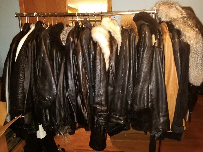 Leather coats!!! (some with fur collars)