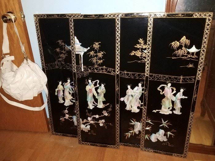 Asian mother of pearl inlay panels