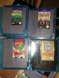 Vintage Nintendo NES games including Zelda