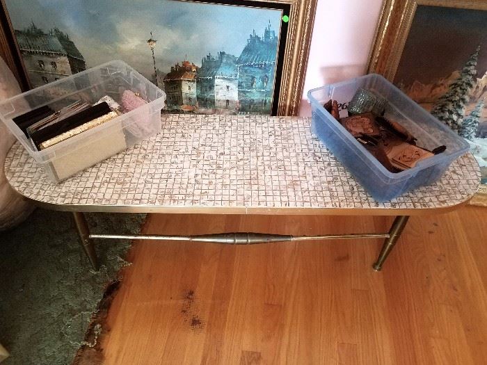 Vintage mid century modern retro tiled coffee table