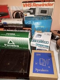 Vintage electronics still in boxes. 