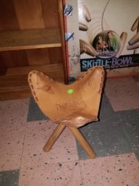 Leather child stool