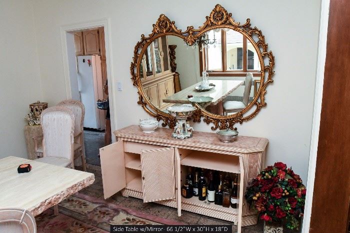 Dining Room Buffet Table with Mirror