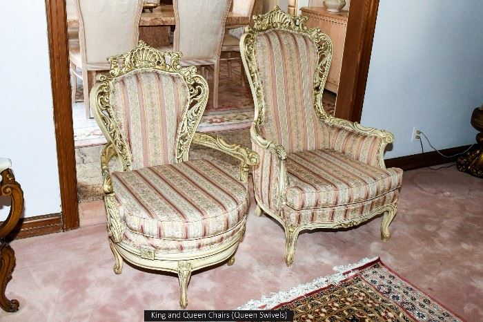 King and Queen Living Room Chairs (Queen Swivels)