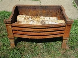 Antique cast iron fire place grate