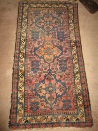 Approximately 3' x 6' vegetable dyed runner