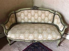 Small scale 51" wide antique settee