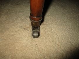 Antique Kittinger-Buffalo NY 69 1/2" long side board with full brass gallery & copper top pull out serving shelves