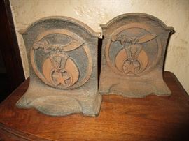 Vintage Masonic metal bookends