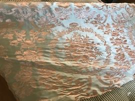 Roll of beautiful vintage damask in icey silver & soft pink 